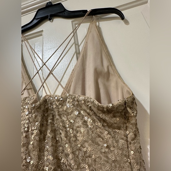 Lauren Ralph Lauren Evening Gold sequin Dress gown - Picture 13 of 17